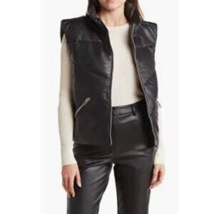 WALTER BAKER Landon Leather Puffer Vest S